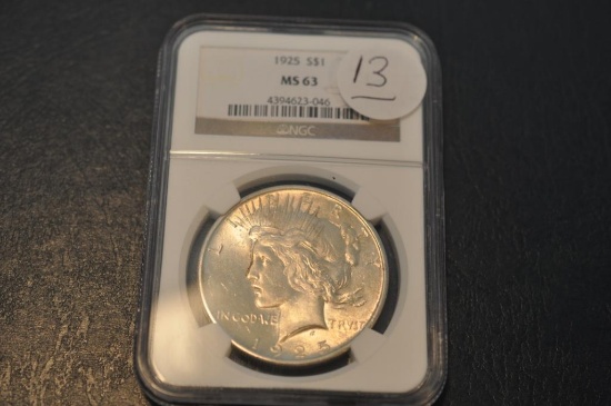 1925 NGC MS 63 SILVER PEACE DOLLAR