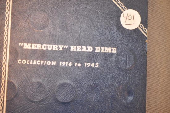 (50) MERCURY DIMES IN BLUE BOOK