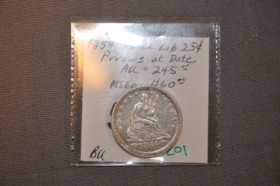 1854 SEATED QUARTER