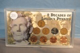 9 DECADES OF LINCOLN PENNIES