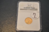 1928 $2.5 MS 62 NGC GRADED GOLD INDIAN HEAD