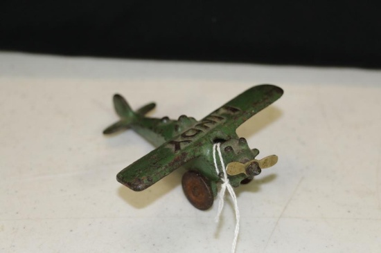 4" Hubley cast iron airplane