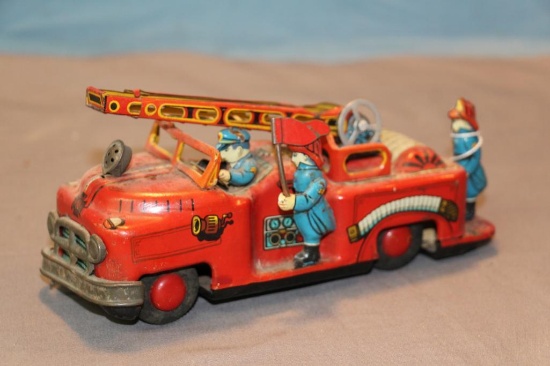 T.M. Toys Japan tin firetruck