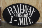 Railway Crossing Cast Iron sign