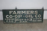 Farmers Co-Op Oil Co. Wooden sign