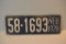 1928 NEBRASKA LICENSE PLATE