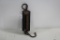 Antique iron scale w/brass tag and brass front