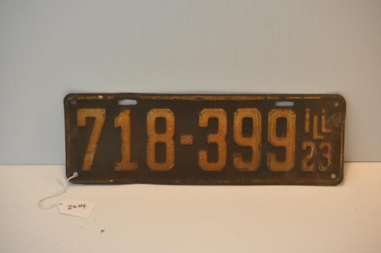 1923 ILLINOIS LICENSE PLATE