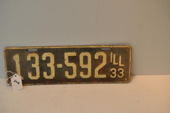 1933 ILLINOIS LICENSE PLATE