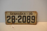 1929 NEBRASKA LICENSE PLATE