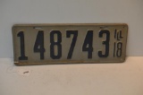 1918 ILLINOIS LICENSE PLATE