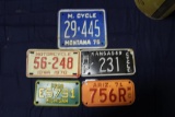 Grouping of (5) vintage motorcycle license plates