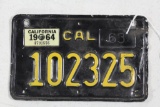 1963 California black motorcycle plate