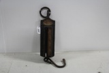 Antique iron scale w/brass tag and brass front