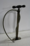 Ford hand air pump w/brass tube and embossed Ford logo on cast iron base
