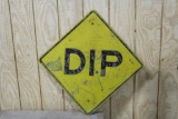Vintage embossed DIP road sign