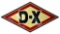 D-X diamond shaped sign