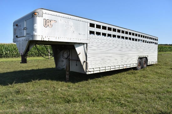 1986 Eby 8'x 28' aluminum gooseneck livestock trailer