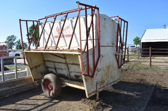 Portable creep feeder w/ cow-guard gates