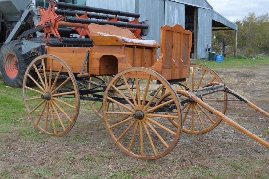 Single-horse buckboard-style wagon