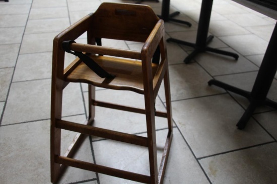 Restaurant styled wooden high chair