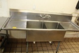 Commercial double basin stainless sink