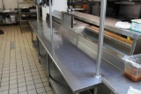 Commercial stainless prep table w/pan rack