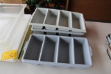 (6) Poly cutting board and flatware holders