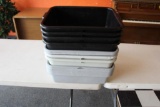 (14) Bus Boy dish tubs & 3 Rubbermaid commercial poly containers