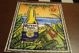 Corona metal sign