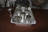 (8) stainless creamer pots