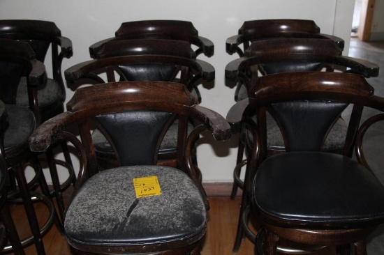 (6)Gar products wooden revolving bar stools