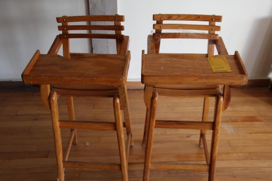 (2) Wooden high chairs