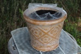 Mexican styled clay flower pot