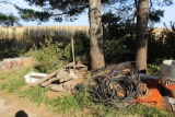 Misc. pile of snowfence, lumber and alum. cable