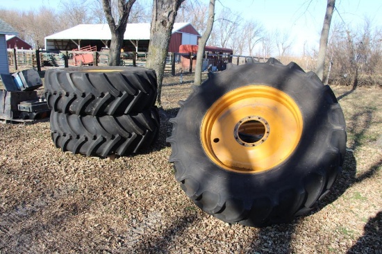 (4) Mitas 650/65R38 floater tires & rims for Hagie sprayer
