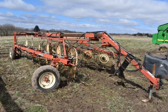 H&S 12-wheel hay rake