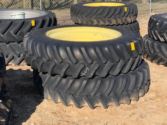 (2) 18.4R46 Firestone tires and 10-bolt wheels