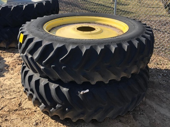 (2) 18.4R46 Goodyear tires and 10-bolt wheels