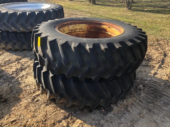 (2) 18.4-38 Firestone tires and rims