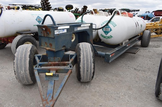 Double 1000 gal NH3 nurse tanks on low profile Duo Lift gear