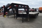 1997 PJ gooseneck flatbed tandem axle trailer