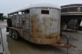 16' tandem axle bumper hitch livestock trailer
