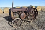 1928 John Deere D tractor, steel wheels, stuck, SN 62121