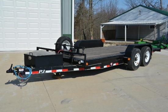 2015 PJ TF182 18' full hyd. tilt tandem axle trailer