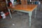 Wooden table w/ painted legs and drawer