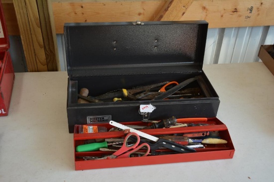 Master Mechanic metal tool box w/ assorted tools