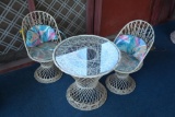 (3) smaller wicker chairs