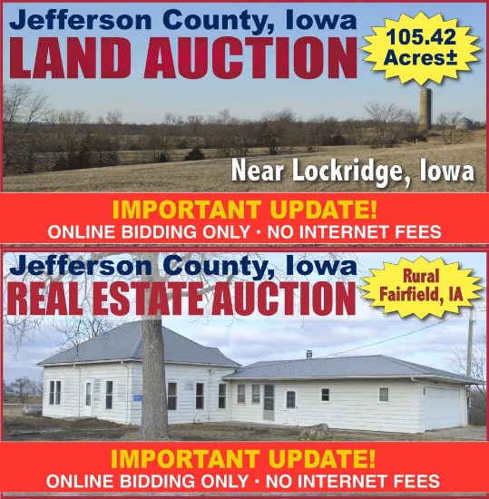 Jefferson County, Iowa Land & Real Estate Auction