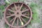 2 antique steel wheels- one money